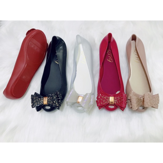 😍Đẹp lém😍 Giầy búp bê nơ tầng  nữ nhựa thơm | BigBuy360 - bigbuy360.vn