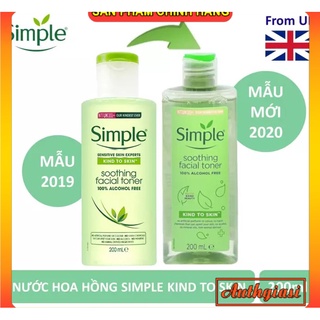 Nước hoa hồng Simple Smoothing Facial Toner NHH Anh cho da nhạy cảm 200ml