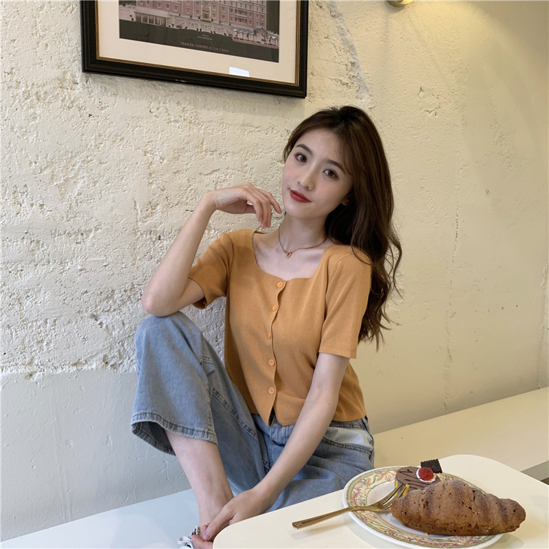 Áo Croptop Nữ Tay Ngắn Phong Cách Hàn Quốc | BigBuy360 - bigbuy360.vn