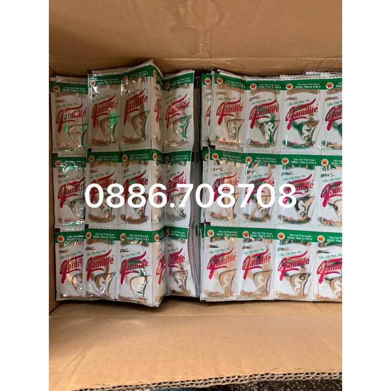 Dầu gội đầu,sữa tắm Familiar thùng 120 dây ( dây 12 gói)