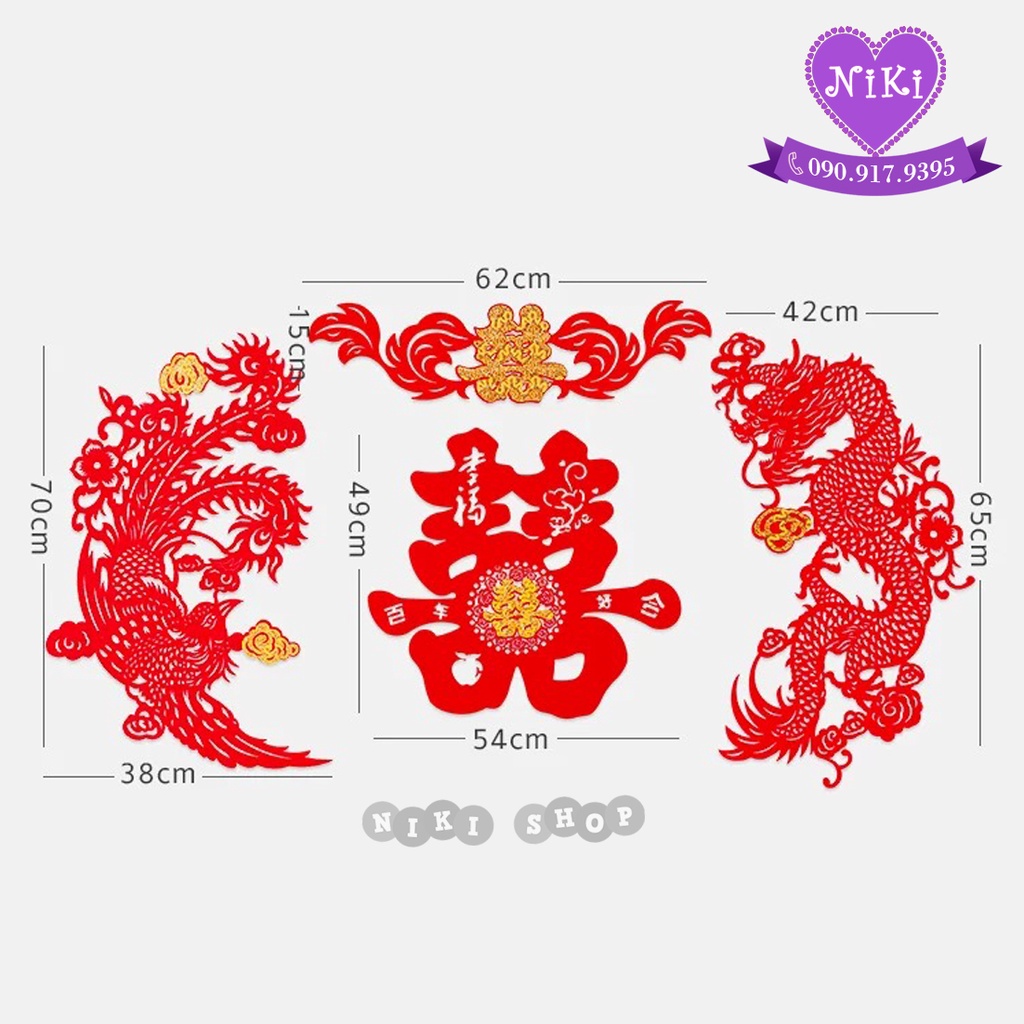 *LONG PHỤNG TRANG TRÍ CƯỚI BIG SIZE -- TĂNG KEO Dán Siêu Dính