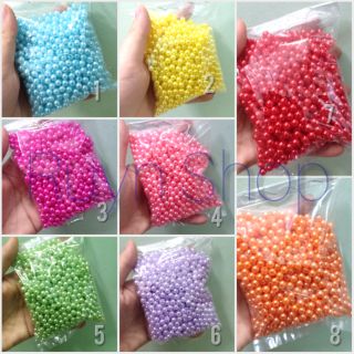 Gói 100gr hạt nhựa giả ngọc trai 6mm