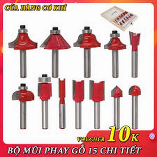 Bộ mũi phay gỗ 12 món độc đáo 6,3ly