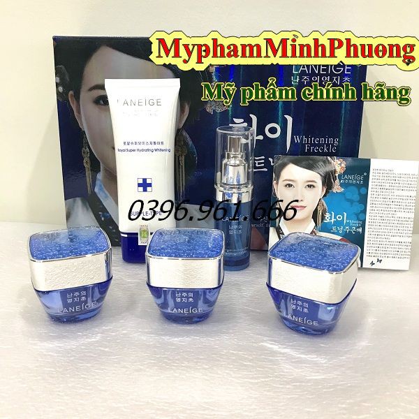 Bộ mỹ phẩm Laneige Xanh 5in1 mờ nám, trắng da