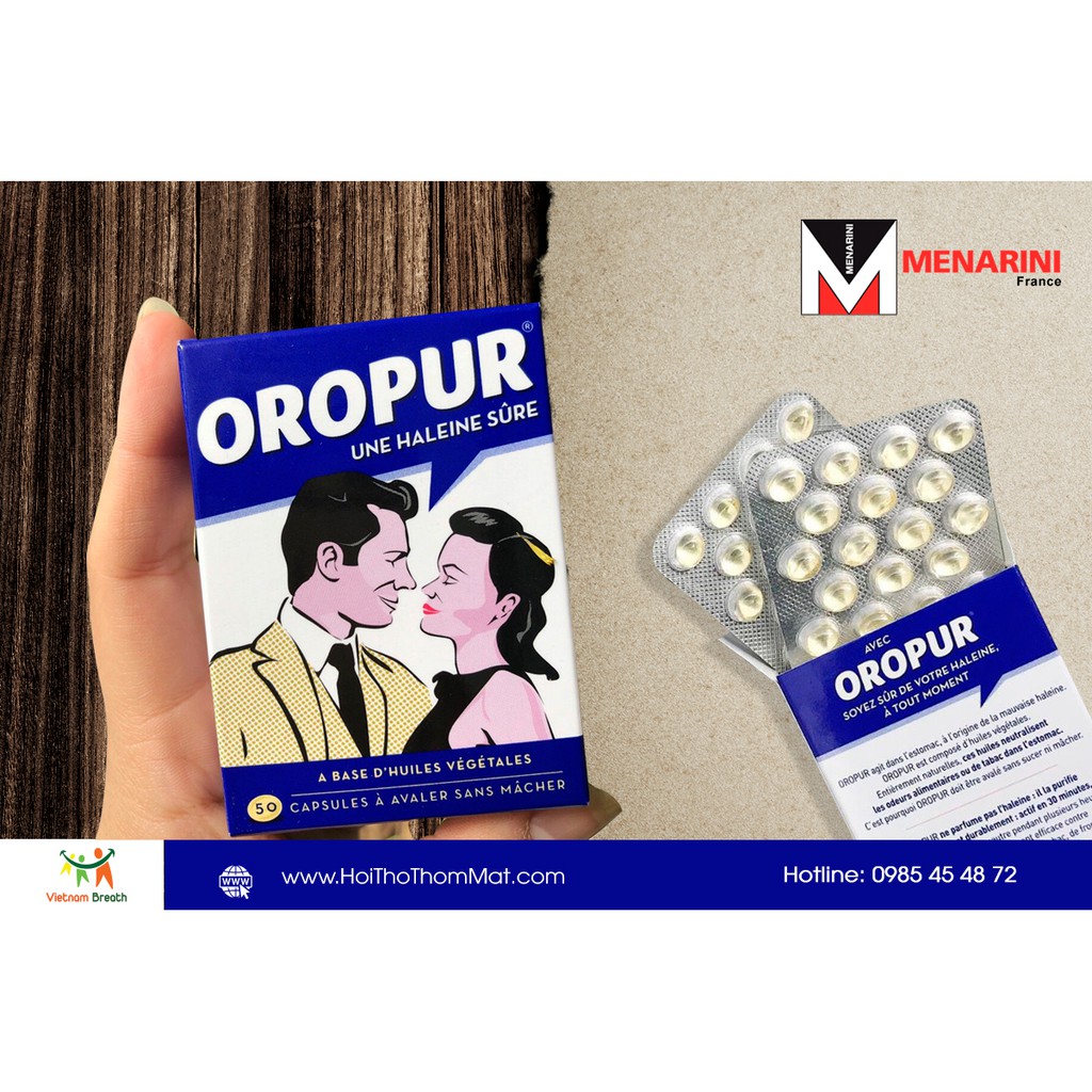 Viên thơm miệng Oropur 50 viên - Nhập Khẩu Chính hãng từ Pháp