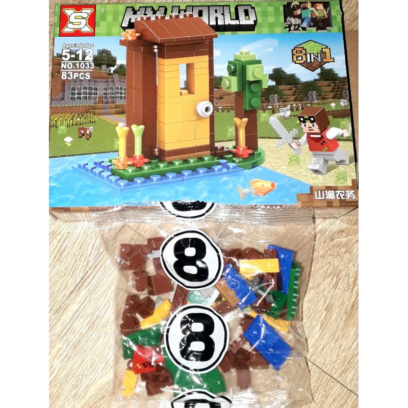 Lắp ráp 1 hộp LegoMinecraff My Word 1033 có nhiều chi tiết bằng nhựa ABS rất đẹp