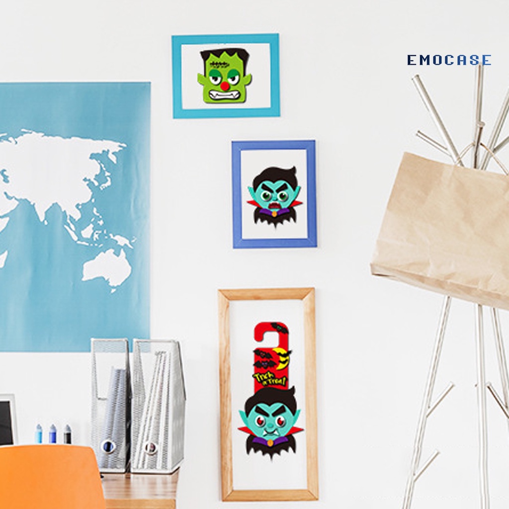 Miếng Dán Trang Trí Cửa Họa Tiết Hoạt Hình Bắt Mắt Hiệu Ứng 3D Phong Cách Halloween