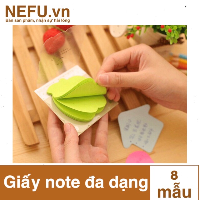 [NEFU] Combo 5 tệp 30 tờ giấy note ghi chú đa dạng chất giấy dày mịn ăn mực có keo dán dùng học từ vựng