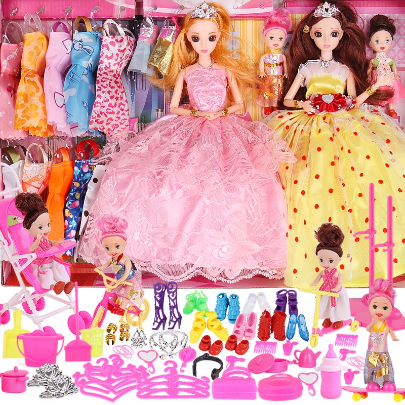Bộ đồ chơi búp bê Barbie màu trắng tuyết