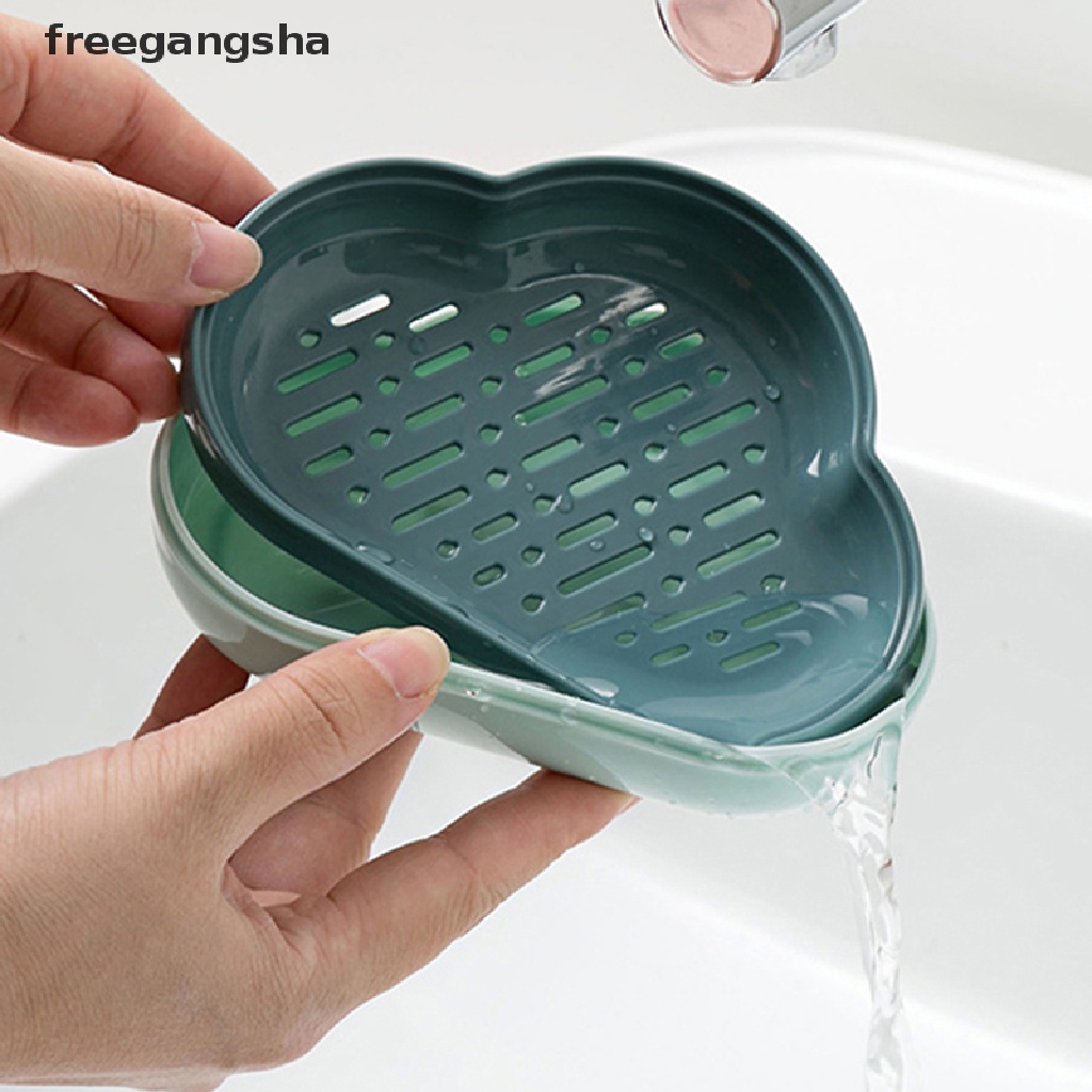 [FREG] Cartoon Clouds Shape Soap Box Bathroom Drain Soap Holder Portable Soap Case FDH