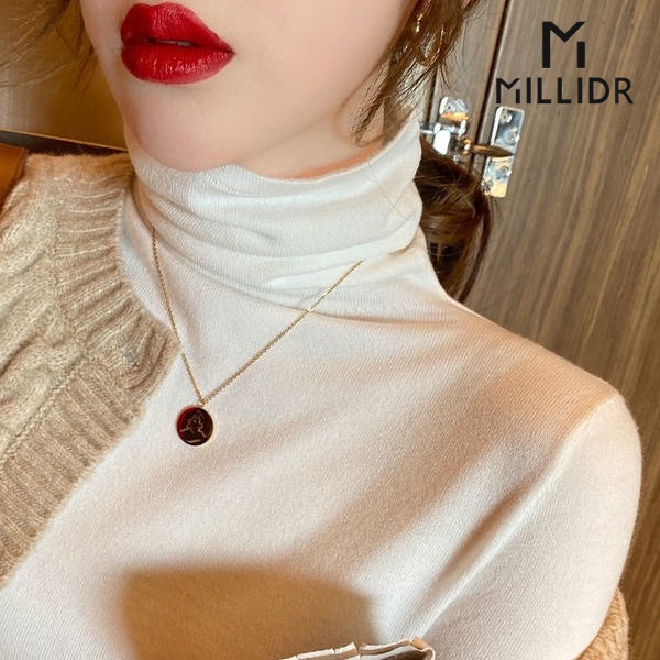 Áo Thun Dài Tay Cổ Cao Vừa Vặn Phong Cách Phương Tây Thời Trang Thu Đông Mới Cho Nữ
