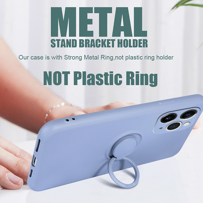 Ốp Điện Thoại Silicone Mềm Mỏng Chống Sốc Có Vòng Nhẫn Cho iPhone 14 13 12 11 Pro MAX X XR XS MAX 8 7 Plus + SE 2020