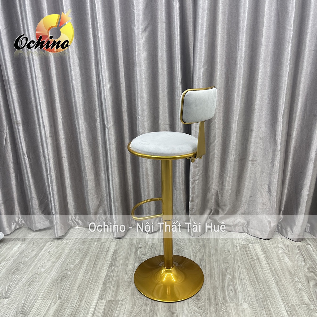 Ghế Bar, Ghế Trang Điểm Chân Vàng ĐẬM K1 Cao Cấp (Hình Thật Shop Chụp).