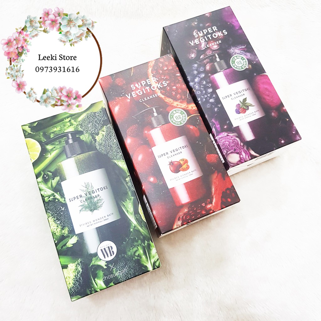 Sữa rửa mặt thải độc rau củ Byvibes Wonder Bath Super Vegitoks Cleanser 300ml