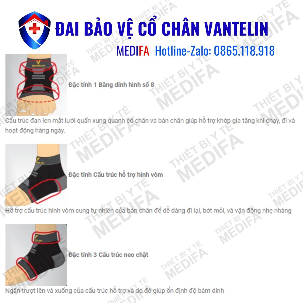 [Số 1 Nhật Bản - Hàng chính hãng] Đai Bảo Vệ Cổ Chân Vantelin, sử dụng hàng ngày, hỗ trợ tối đa khi chơi thể thao