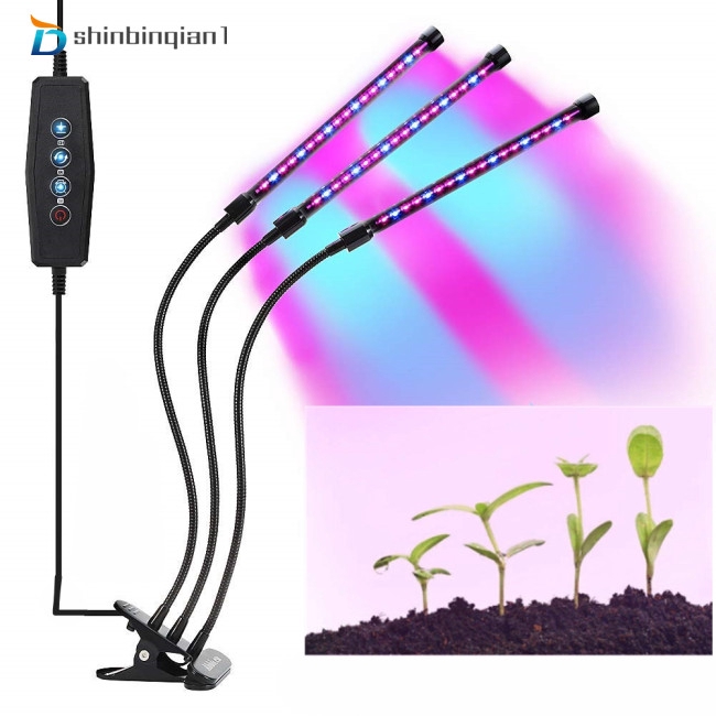 Đèn LED UV 5V 27W USB điều chỉnh được quang phổ 3 đầu hỗ trợ tăng trưởng cây trồng