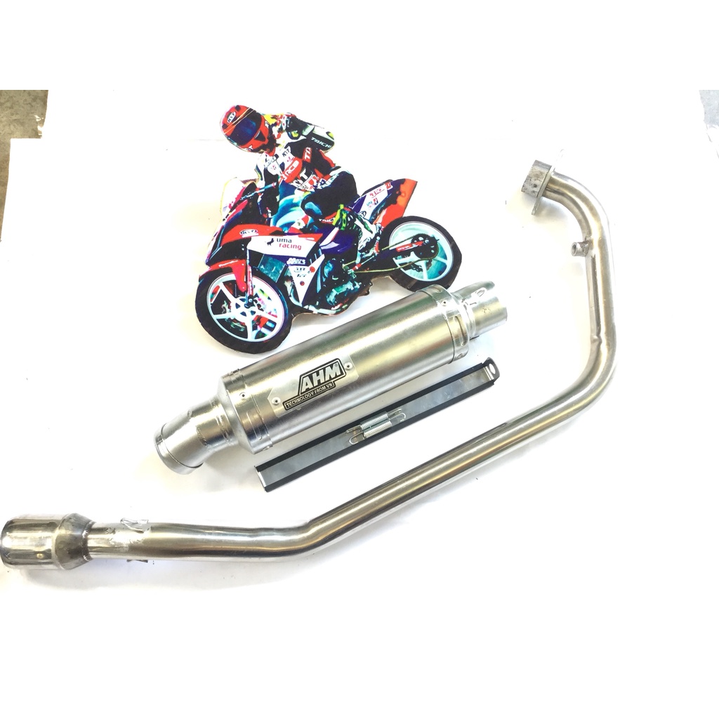 Bộ pô ahm TRẮNG full cổ INOX THẲNG WAVE, SI, CUP, DREAM, EXCITER, WINER, SONIC, RAIDER FI, SATRIA, GSX