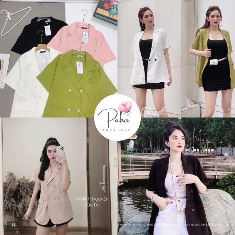 ÁO VEST BASIC, ÁO BRAZER MẦU TRẮNG, HỒNG, ĐEN, XANH CỐM CHẤT TUYẾT MƯA, ÁO VEST HOTTREND - PAHA SHOP