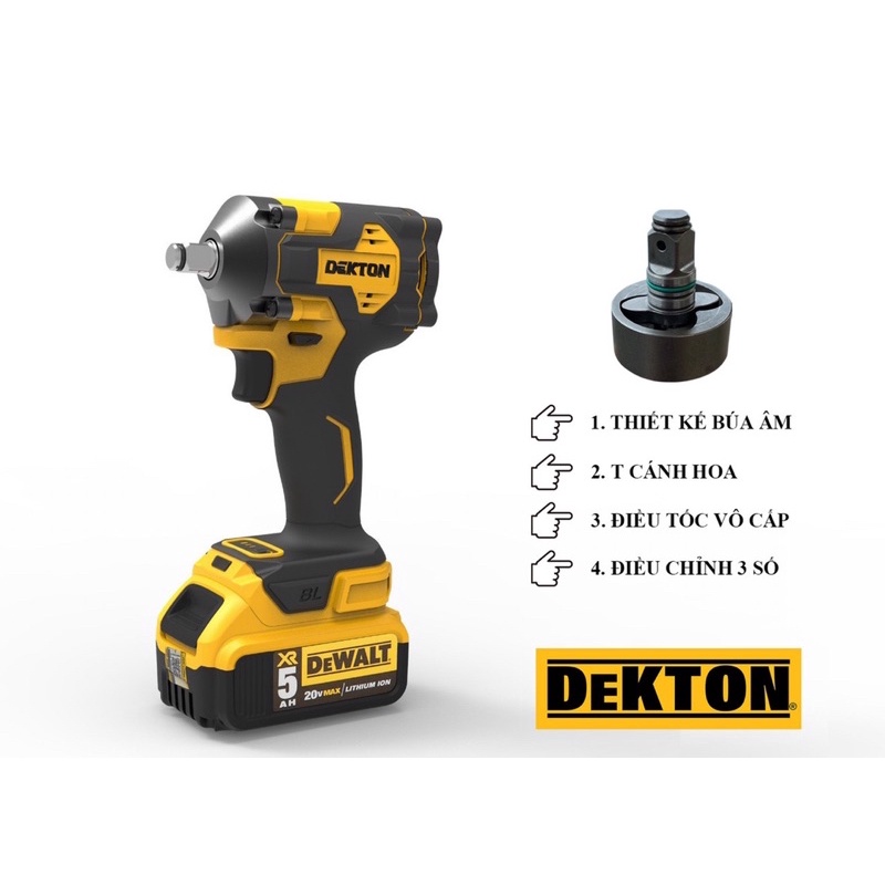 thân máy bulong dekton 380nm chân dewalt