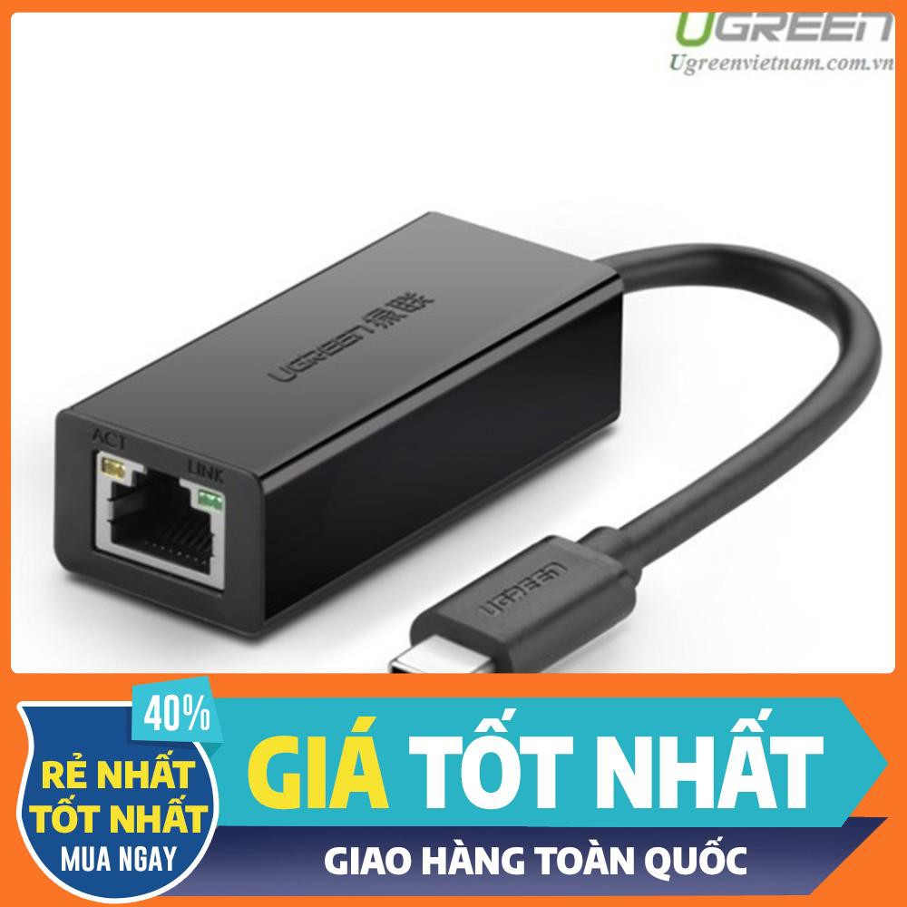 USB 2.0 chuẩn C to Lan 10/100 Mbps Ethernet Adapter 30287 Chính hãng Ugreen