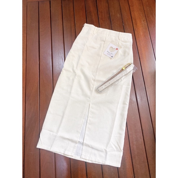 Chân váy nhung tăm dáng dài xẻ sau QC Loại 1