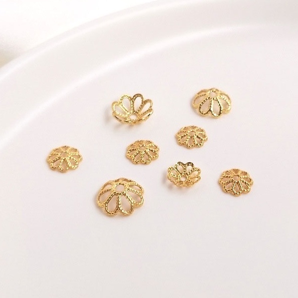 [CHR10] - Phụ kiện trang sức (DIY) - Gói 20 hạt Charm hoa 8 cánh bao ngăn cách hạt làm vòng cổ vòng tay