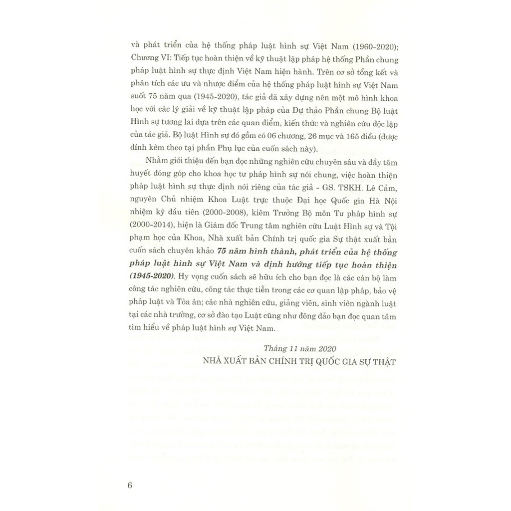 Sách - 75 Năm Hình Thành, Phát Triển Của Hệ Thống Pháp Luật Hình Sự Việt Nam... (1945-2020) (Sách Chuyên Khảo) | BigBuy360 - bigbuy360.vn