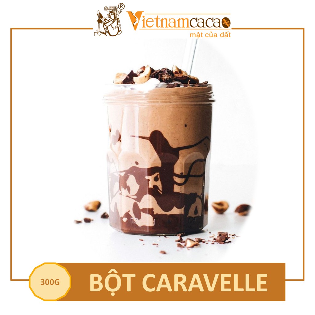 Bột cacao nguyên chất Caravelle, không đường dùng làm bánh - Túi PE 300g - Vinacacao