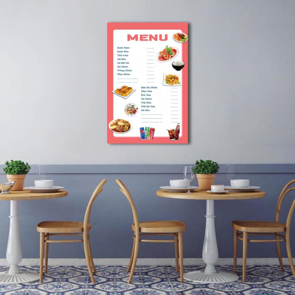 Menu thiết kế cho nhà hàng, quán ăn