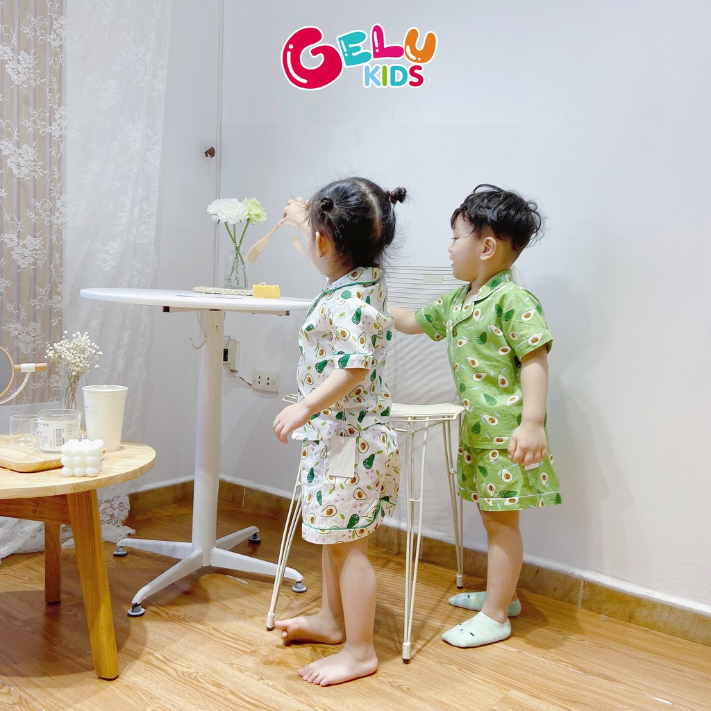 Pijama cho bé, Bộ pijama GELU KIDS họa tiết quả bơ dễ thương chất liệu thô mềm mát  - SBU003