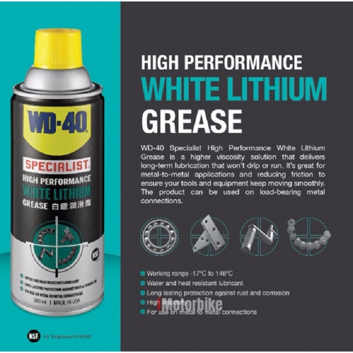 Dầu nhờn bôi trơn tác dụng cao WD-40 white lithium 360ml