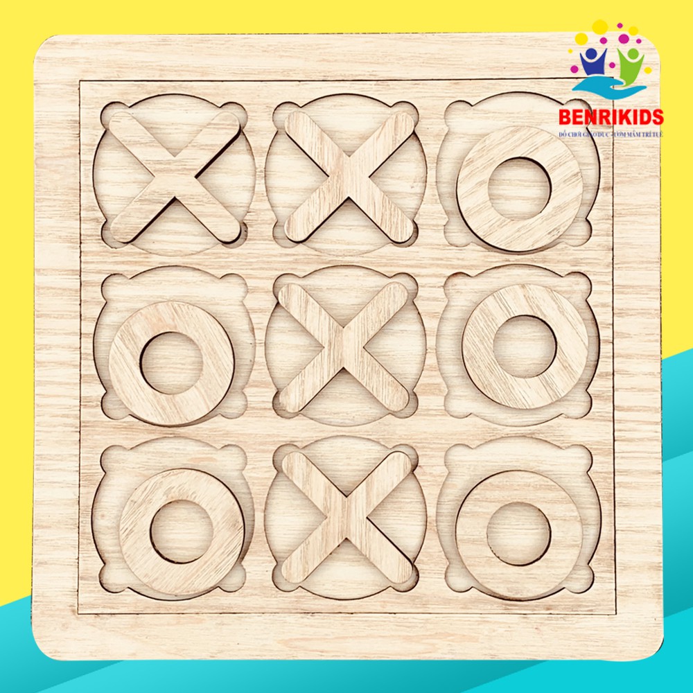 Đồ Chơi Gỗ Thông Minh Board Game Tic Tac Toe,Caro Cho Trẻ Em Từ 2 Đến 4 Tuổi Rèn Luyện Tư Duy Logic