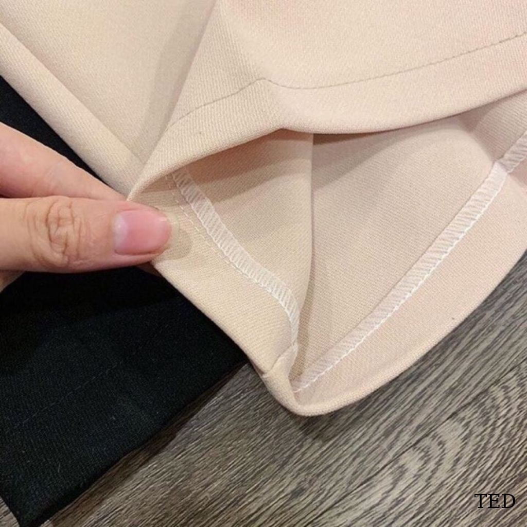 quần ống rộng suông lưng cao khóa trước 1 khuy chất tuyết mưa TED03
