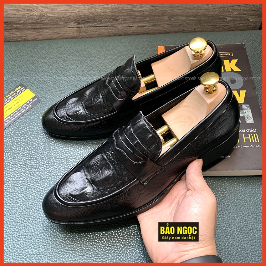 Giày tây nam công sở dập vân cá sấu cao cấp - Da bò tấm loại 1 bảo hành nổ da 24 tháng - Đế cao su đúc cao 3,5cm - K3116 | BigBuy360 - bigbuy360.vn