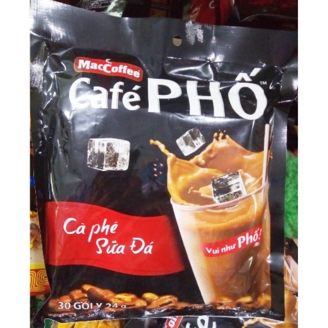 Cà phê PHỐ sữa đá - Bịch 30 gói 24g