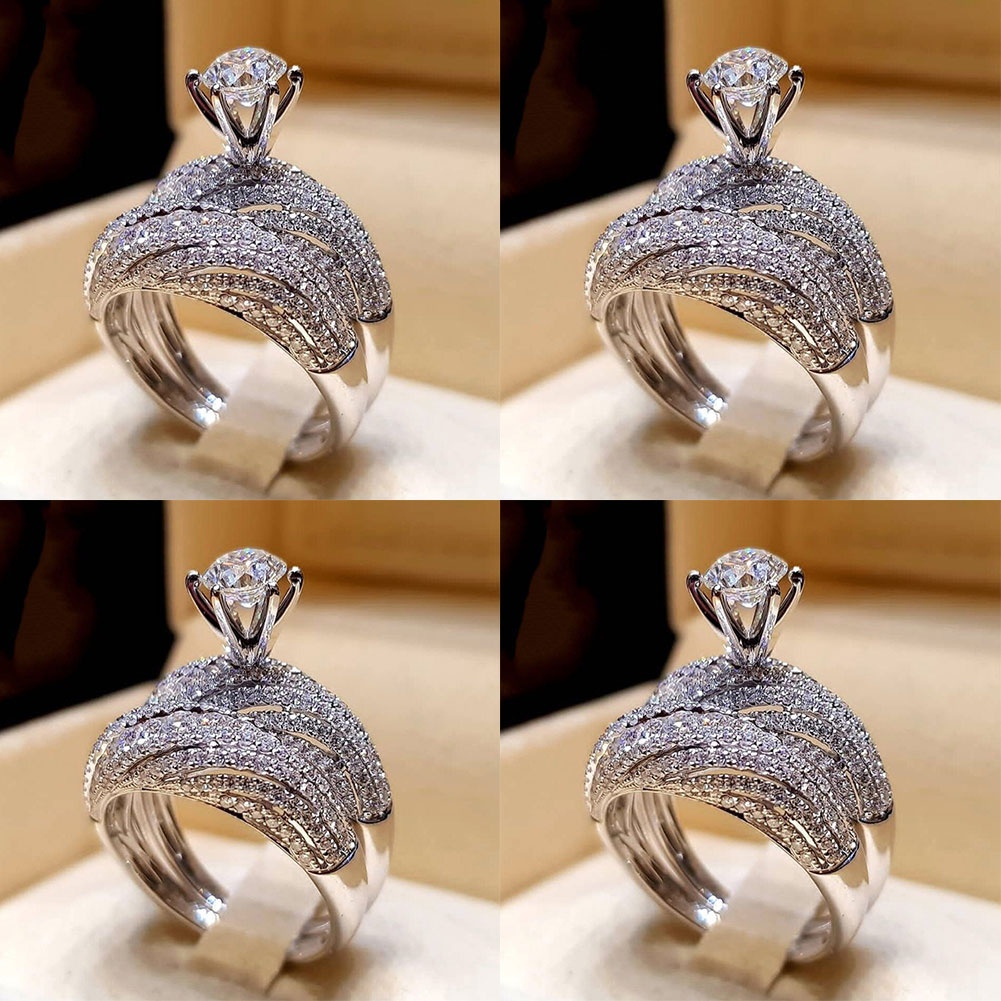 Nhẫn Hợp Kim Đính Đá Kiểu Dáng Cổ Điển Cho Nữ