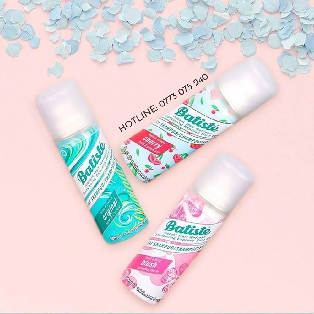 Dầu Gội Khô Mini Batiste Dry Shampoo Giảm Bết Tóc, Khử Dầu Thừa Tức Thì 50ml