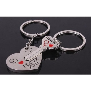 Móc chìa khóa hình I Love You,gắn kết,các bạn đang yêu nhau,mỗi người giữ 1 mãnh ghép inox