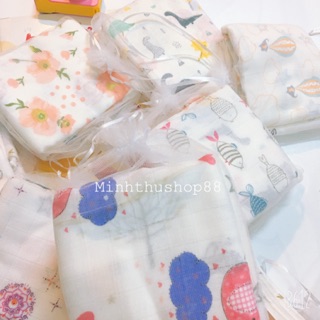 Set 10 khăn sữa sợi tre túi lưới