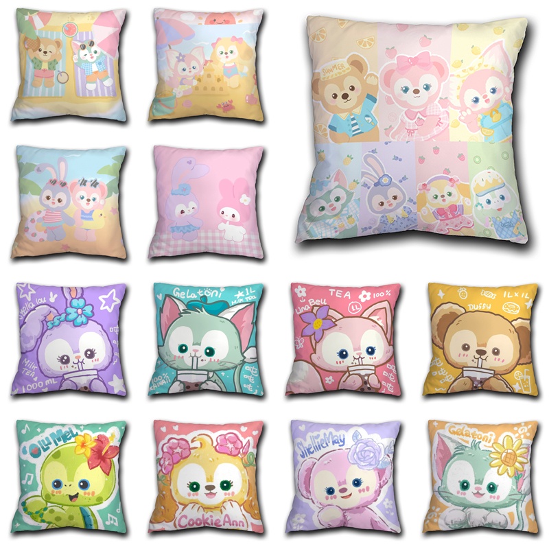 Vỏ Gối Một Mặt Bằng Polyester In Hoạt Hình StellaLou & Linabel & CookieAnn & Olu Mel & ShellieMay & Gelatoni Trang Trí Nhà Cửa / Xe Hơi
