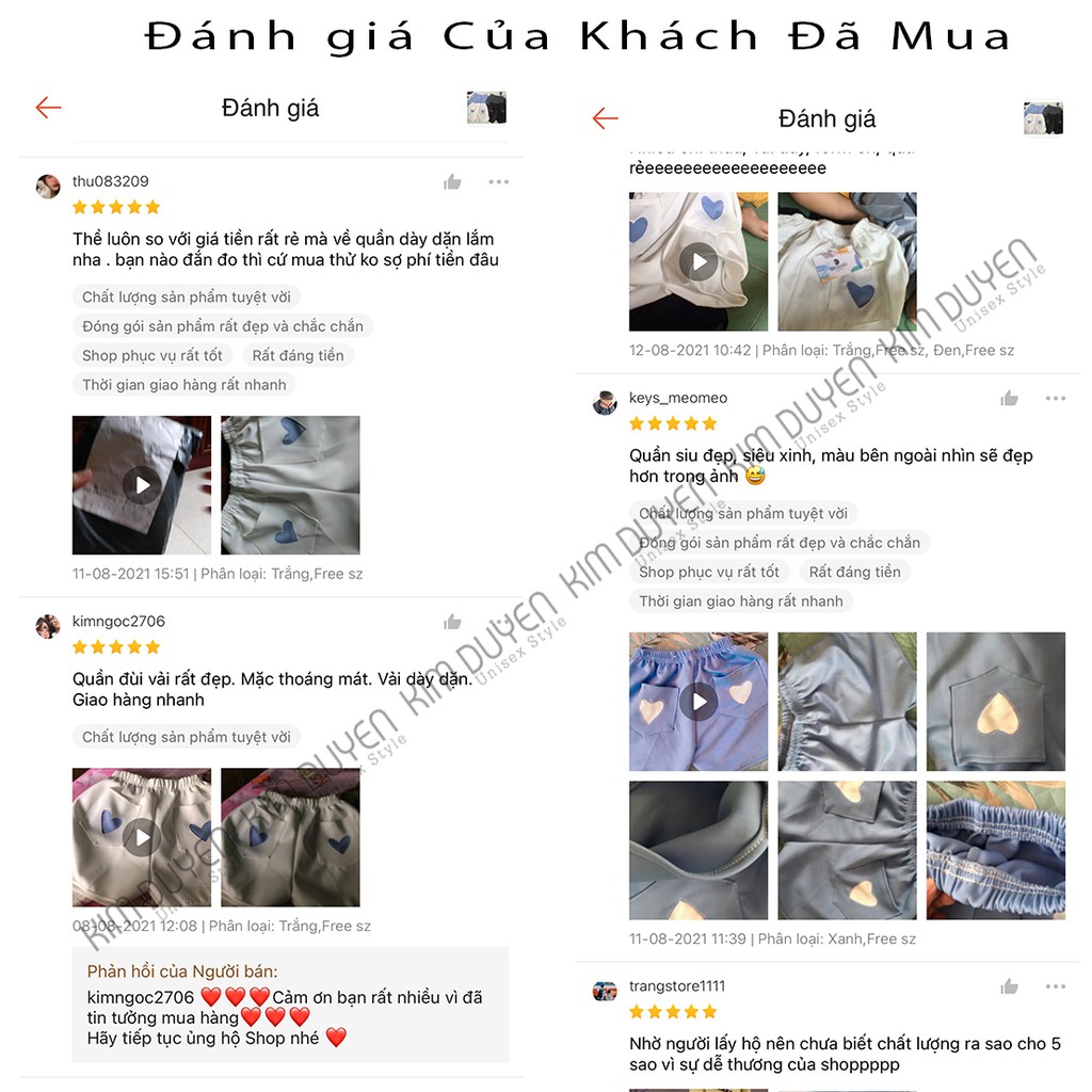 Quần đùi tim quần ngủ tim 4 màu siêu dễ thương kèm anh thật