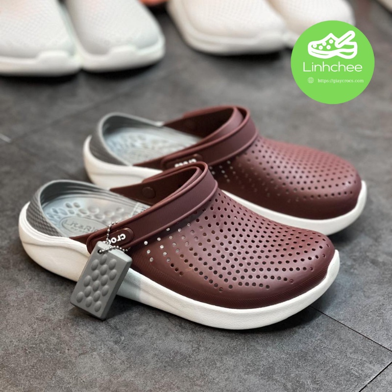 Dép cá sấu đi mưa màu đỏ mận