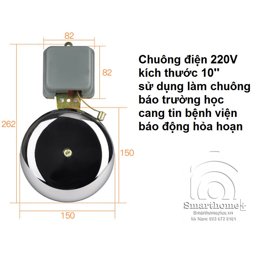 Chuông Điện 220V Báo Giờ Trường Học Hỏa Hoạn CD1