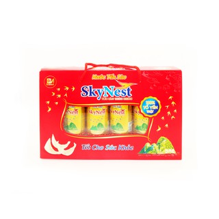 Nước Yến Sào SkyNest 3% Tổ Yến thật, Hộp quà ngang 5 lon x 190ml, Giải khát nhanh  - Bảo Bảo An JSC