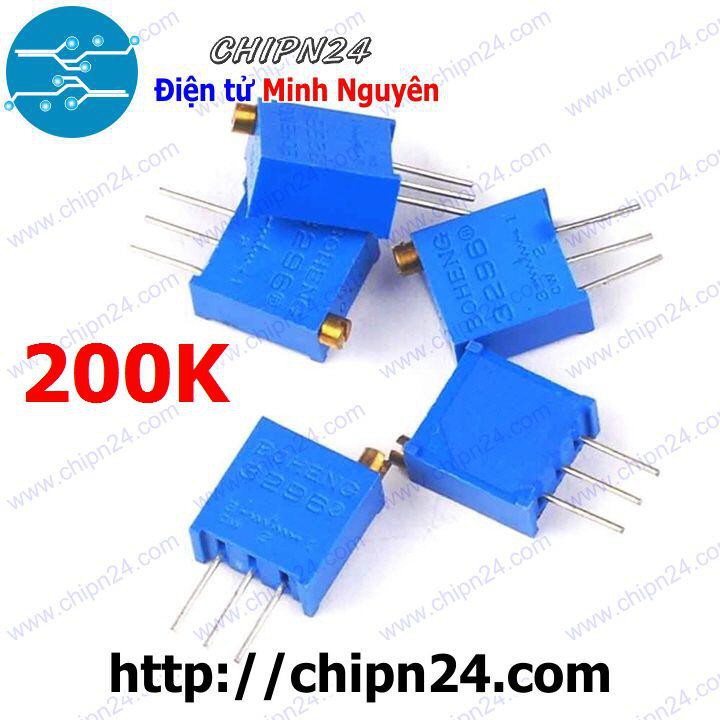 [3 CON] (KG2) Biến trở tinh chỉnh 200K (3296W) (Biến trở VR vi chỉnh W204)