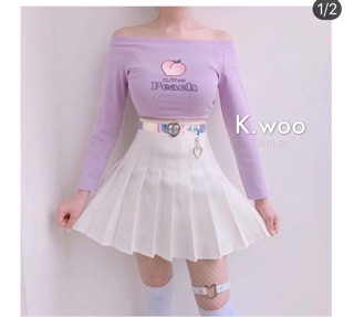 Áo Croptop Bẹt Vai Peach