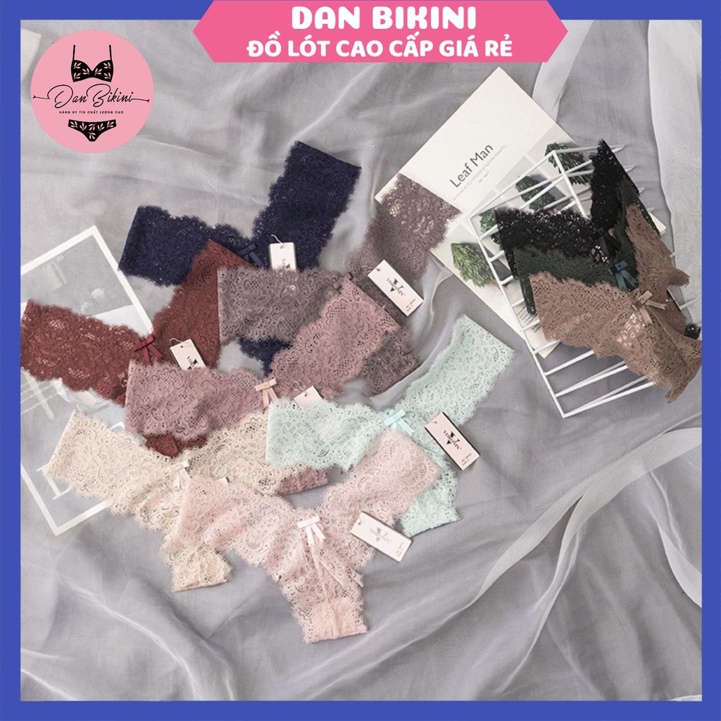 Quần Lót Nữ Ren lọt khe chữ V đính nơ nhỏ họa tiết điệu đà quyến rũ mã 8002