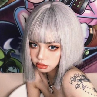 Bộ tóc giả ngắn thẳng cosplay cô gái anime 30cm cho nữ