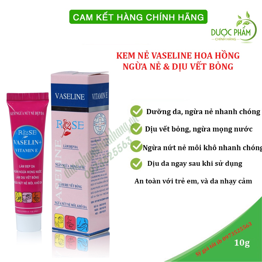 Kem vaseline hoa hồng ngừa nẻ và dưỡng ẩm, dịu vết bỏng nhanh