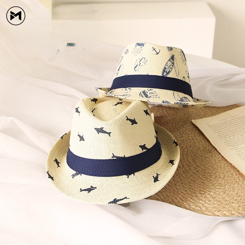 Mũ Cói Chống Nắng Thoáng Khí Thời Trang Bốn Mùa Cho Bé